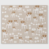 Papier Cadeau Empreinte de patte de chiot de chien mignon Motif (Plat)