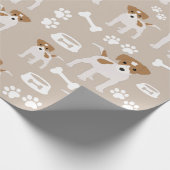 Papier Cadeau Empreinte de patte de chiot de chien mignon Motif (Coin)