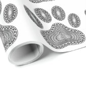 Papier Cadeau Empreinte de patte d'encre Abstrait (Coin rond)