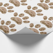 Papier Cadeau Empreinte de patte en détresse de Camo Dog du dése (Coin)