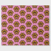 Papier Cadeau Empreinte de patte léopard Fur Mama Amoureux de le (Plat)