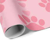 Papier Cadeau Empreinte de patte mignon (Coin rond)