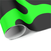 Papier Cadeau empreinte de vache verte à l'acide halloween (Coin rond)