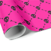 Papier Cadeau empreinte d'halloween rose (Coin rond)