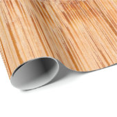 Papier Cadeau Empreinte en bois de bambou orange (Coin rond)