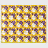 Papier Cadeau Empreinte violet, or et blanc (Plat)