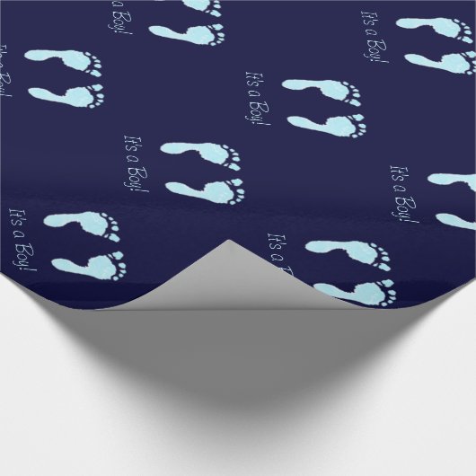 Papier Cadeau Empreintes bébé (Garçon) (Coin)