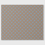 Papier Cadeau Empreintes de bébé bleues sur fond marron (Plat)