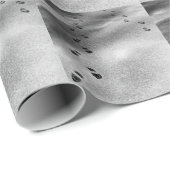 Papier Cadeau Empreintes de neige (Coin rond)