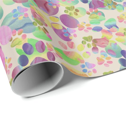 Papier Cadeau Empreintes de papier d'enveloppement pour animaux (Coin rond)