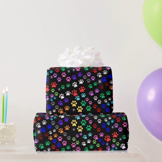 Papier Cadeau Empreintes de pattes (Cadeaux de fête)