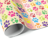 Papier Cadeau Empreintes de pattes (Coin rond)