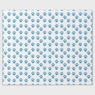 Papier Cadeau Empreintes de pattes bleues