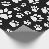 Papier Cadeau Empreintes de pattes de Chien à répartition noire  (Coin)