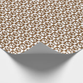 Papier Cadeau Empreintes de pattes de chien brun et blanc (Coin)