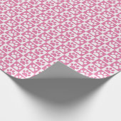 Papier Cadeau Empreintes de pattes de chien rose et blanc (Coin)