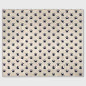 Papier Cadeau Empreintes de pattes de chien sur Arrière - plan b (Plat)