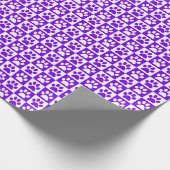 Papier Cadeau Empreintes de pattes de chien violet et blanc (Coin)