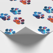 Papier Cadeau Empreintes de pattes de chiens - Encre dans l'eau (Coin)
