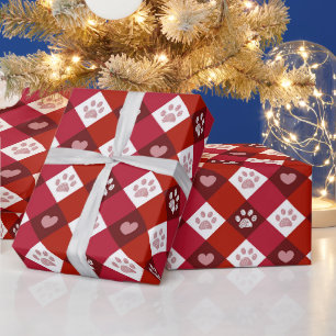 Papier Cadeau Empreintes de pattes de Noël