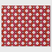 Papier Cadeau Empreintes de pattes de Noël (Plat)