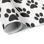 Papier Cadeau empreintes de pattes noirs (Coin rond)