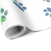 Papier Cadeau Empreintes de pattes partout (Coin rond)