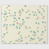 Papier Cadeau Empreintes de pattes pour animaux de compagnie (Plat)