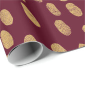 Papier Cadeau Empreintes d'or (Coin rond)
