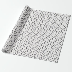 Papier Cadeau Empreintes Paw : Chien Monochrome Sans Seamless.