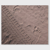 Papier Cadeau Empreintes pieds dans le sable (Plat)