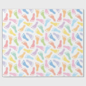 Papier Cadeau Empreintes pour bébés Papier à envelopper (Plat)
