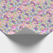 Papier Cadeau Empreintes sur papier d'enveloppement rose (Coin)