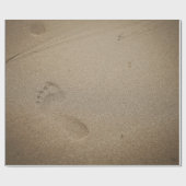 Papier Cadeau Empreintes sur sable (Plat)