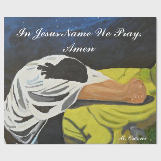 Papier Cadeau En Jésus Nom Nous Prions Papier Enveloppant (Plat)