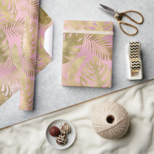 PAPIER CADEAU EN PAPIER TROPICAL LUXE ROSE