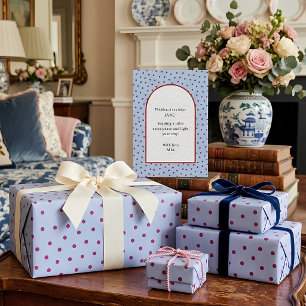 Papier cadeau en Soft Slate Blue Berry Polka Dot