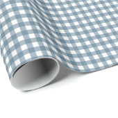Papier Cadeau En vichy bleu (Coin rond)