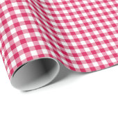 Papier Cadeau En vichy framboise classique (Coin rond)