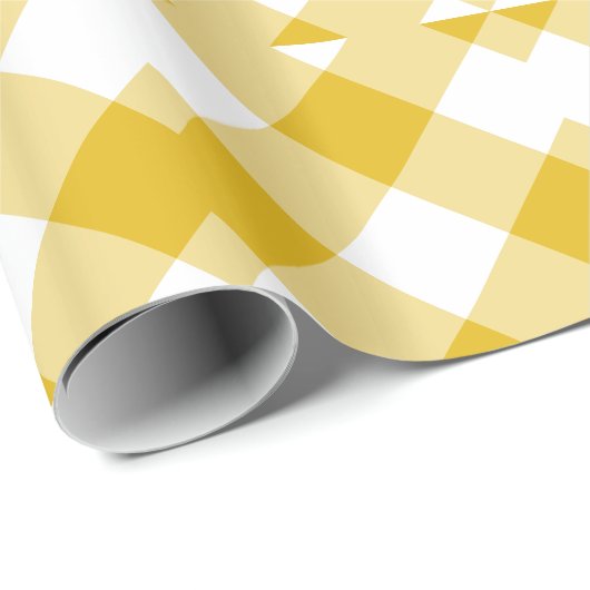 Papier Cadeau En vichy jaune (Coin rond)