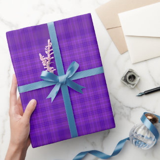 Papier Cadeau En vichy Motif  violet