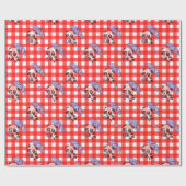 Papier Cadeau En vichy rouge mou (Plat)