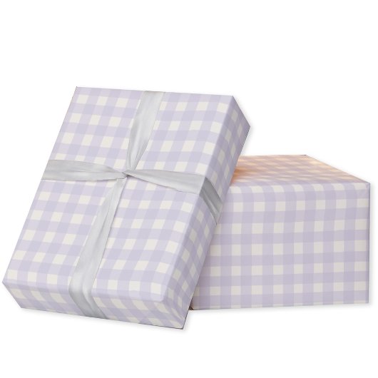 Papier Cadeau en vichy Vérifier Pastel Lilac Crème pourpre