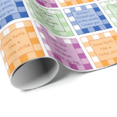 Papier Cadeau en vichy versets bibliques sur les enfants bébés (Coin rond)