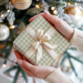 Papier Cadeau En vichy verte