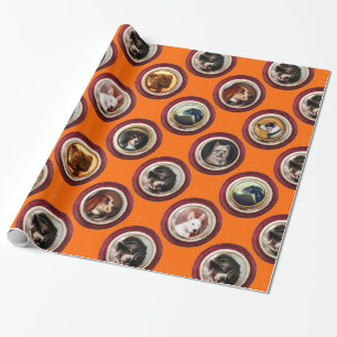 PAPIER CADEAU ENAMÉRIQUES VICTORIENNES /PORTRAITS DE CHIEN MINIA