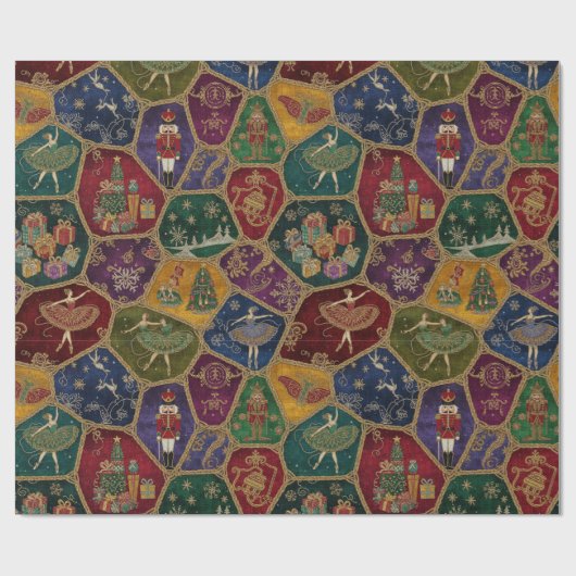 Papier Cadeau Enchanted Nutcracker Ballet Christmas (Plat)