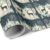 Papier Cadeau Enchanter Reindeer Délice Noël (16) (Coin rond)