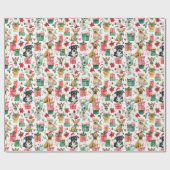 Papier Cadeau Enchanting Dog Christmas Wrap – Watercolor Cheer (Plat)