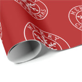 Papier Cadeau Encircled Merry Christmas Simple Snowflake (Coin rond)